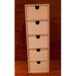 Komódka z 5 szufladkami pionowa 47x20,5x15cm  ,przybornik na biurko,szafkę ,organizer itp. , szufladek